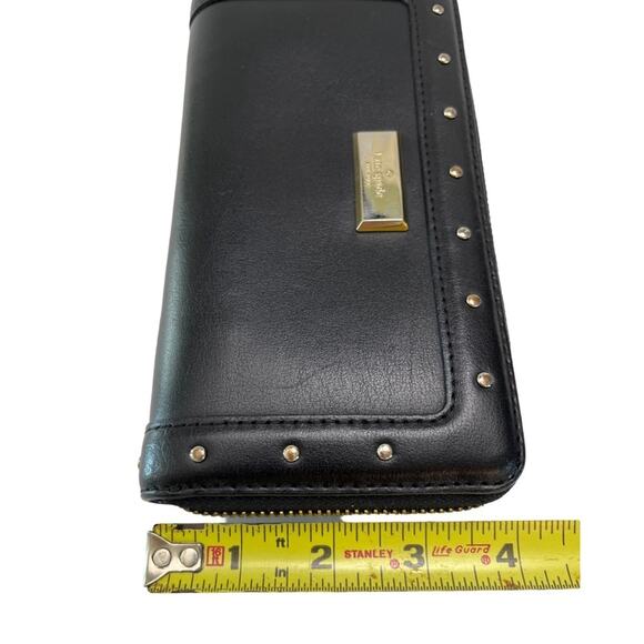 Kate Spade New York Helena Black Leather Studded Zip Around Continental Wallet - Picture 15 of 15